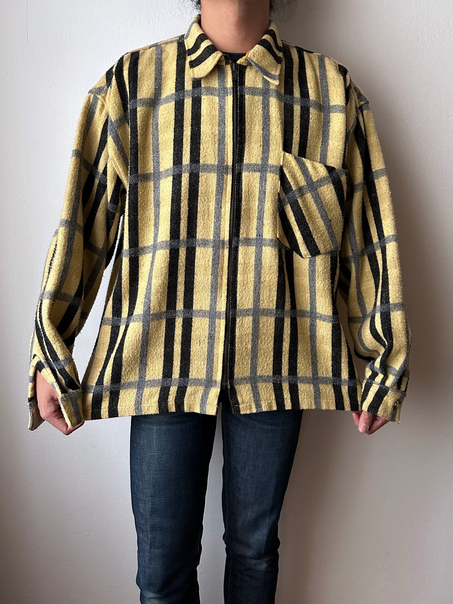 70s Handmade zip-up shirt