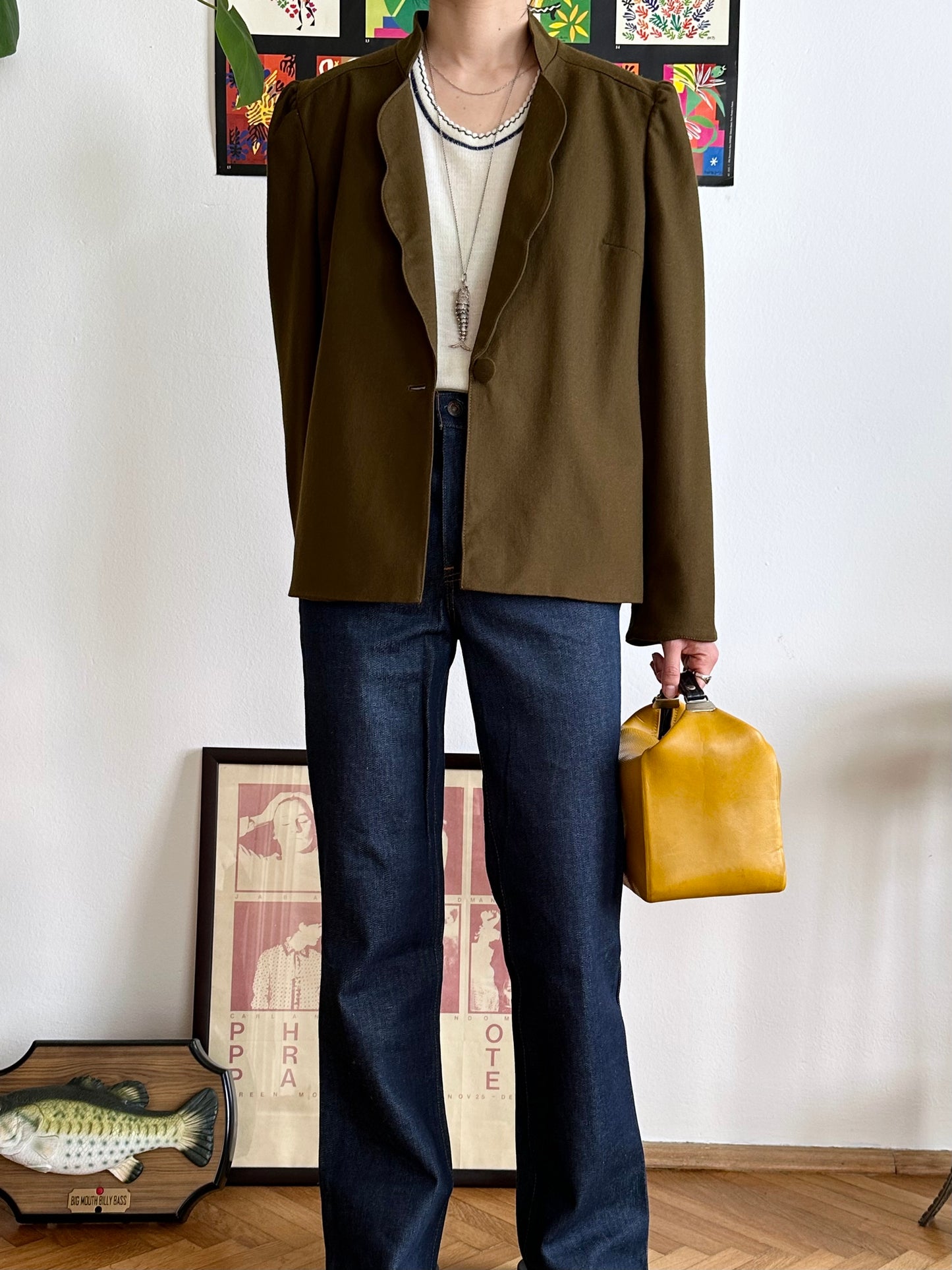 Emmanuelle Khanh olive brown jacket