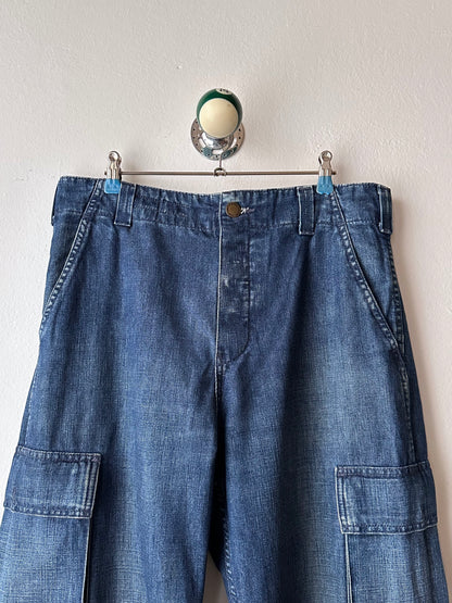 1999s Levi's All Duty denim cargo trousers - w32