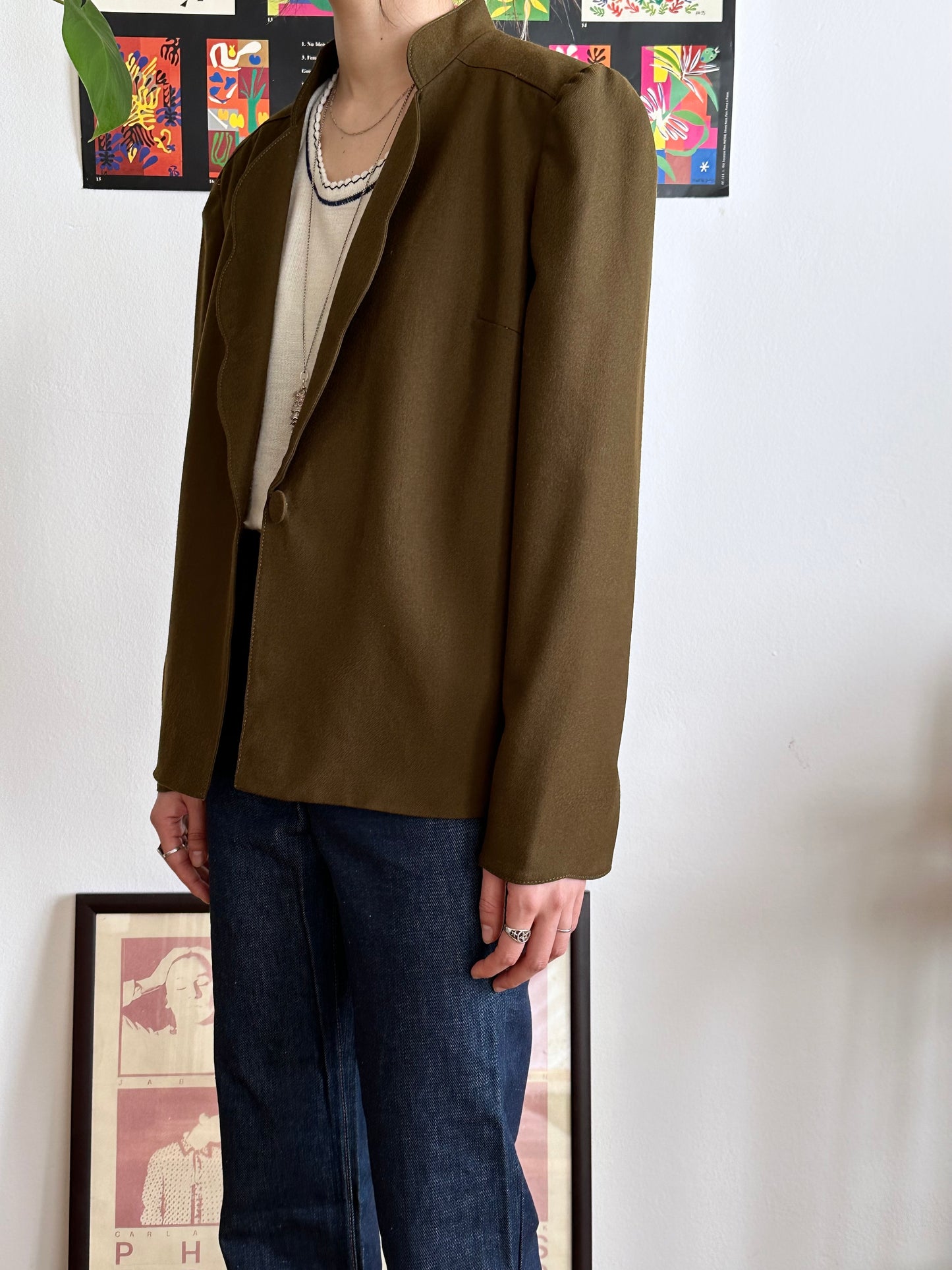 Emmanuelle Khanh olive brown jacket