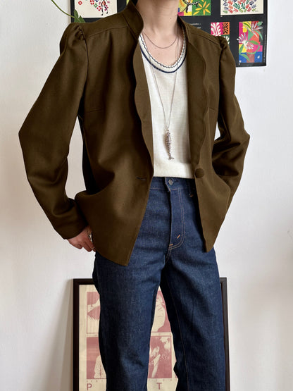 Emmanuelle Khanh olive brown jacket
