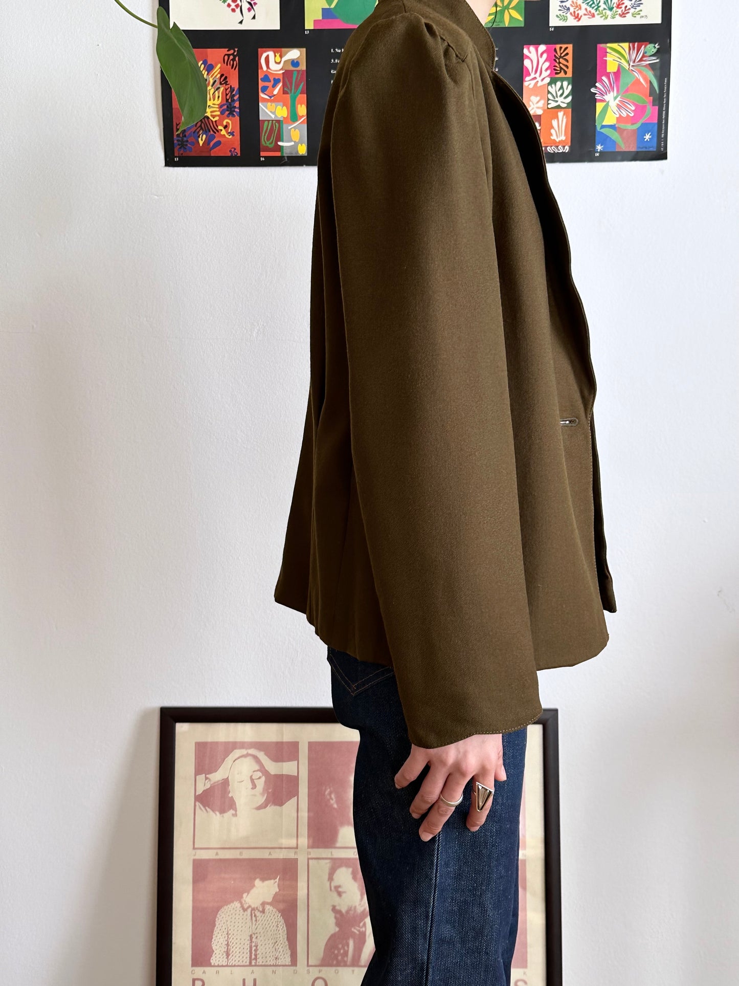 Emmanuelle Khanh olive brown jacket