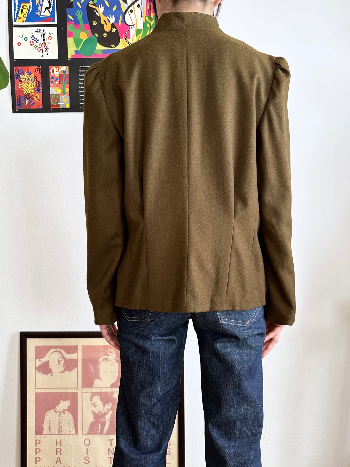 Emmanuelle Khanh olive brown jacket