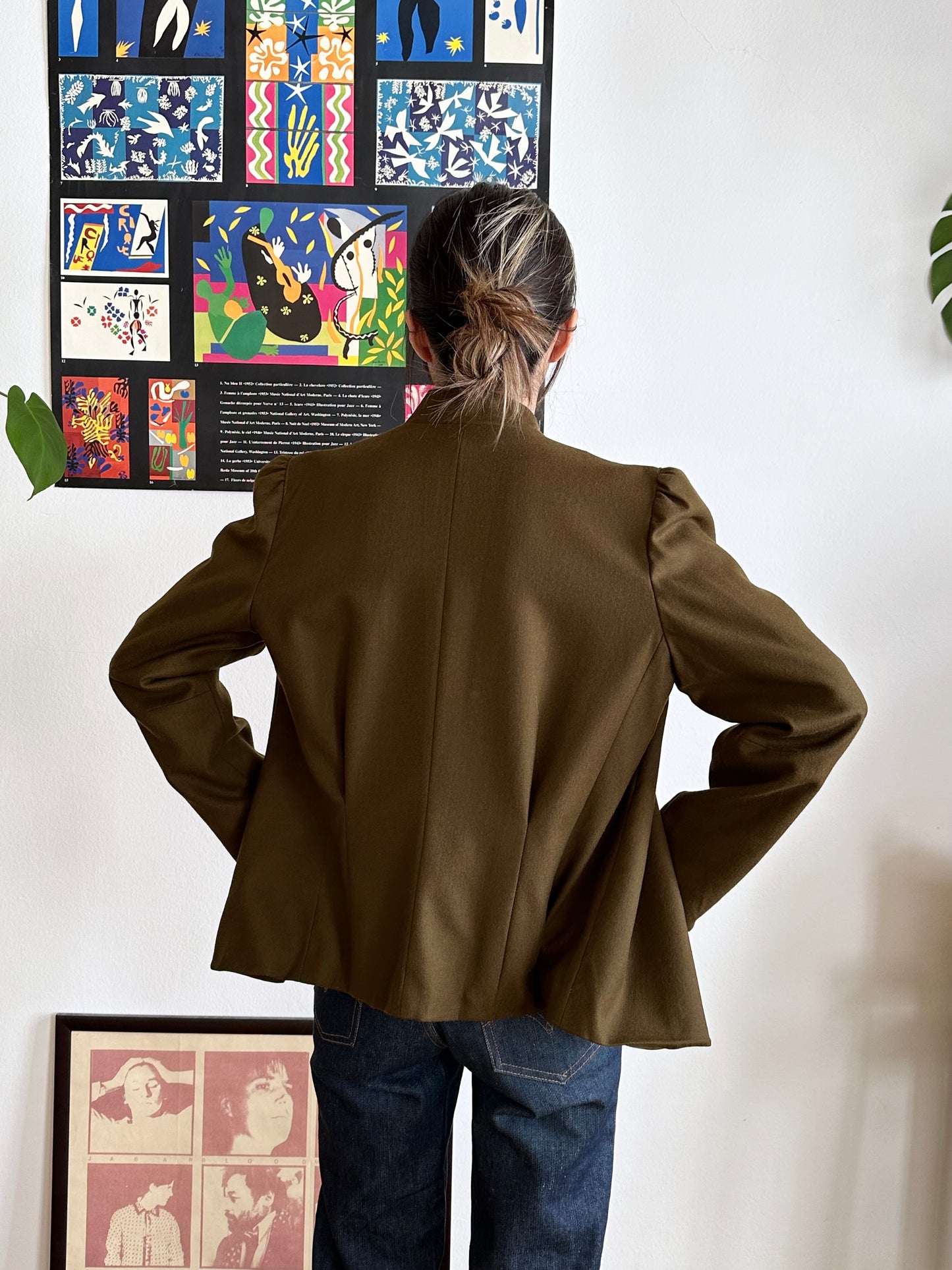 Emmanuelle Khanh olive brown jacket