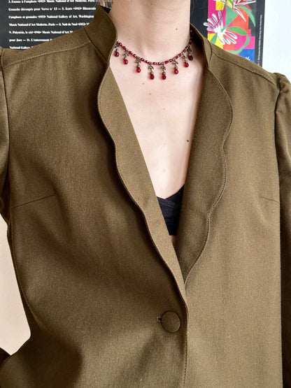 Emmanuelle Khanh olive brown jacket