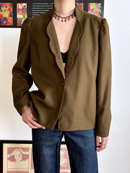Emmanuelle Khanh olive brown jacket