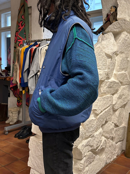 90's 90年代 Patagonia パタゴニア Toto Praha Prague プラハ 古着屋 古着 Vintage store Vintage clothing Made in USA Vest ベスト Fleece フリース アメリカ古着 ユーロ古着 ヨーロッパ古着 Blue 青 アウトドア Outdoor ヴィンテージ