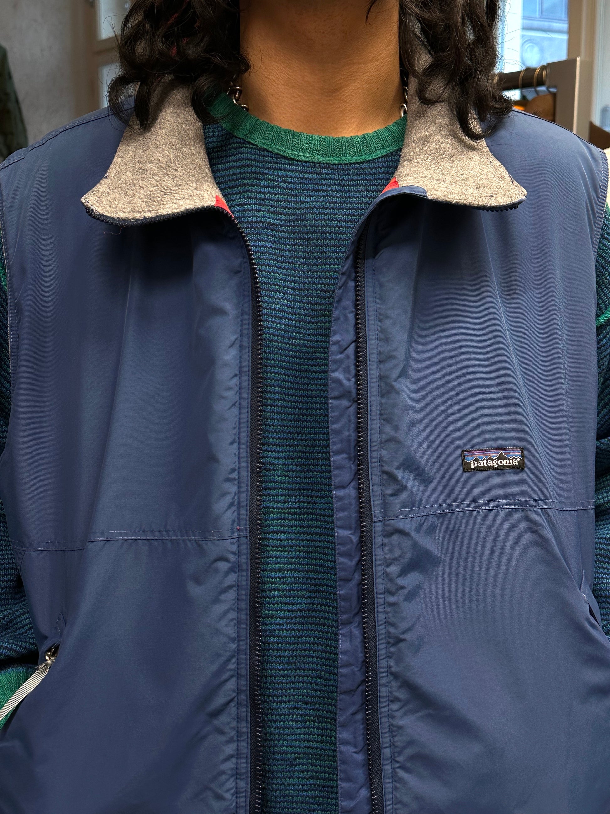 90's 90年代 Patagonia パタゴニア Toto Praha Prague プラハ 古着屋 古着 Vintage store Vintage clothing Made in USA Vest ベスト Fleece フリース アメリカ古着 ユーロ古着 ヨーロッパ古着 Blue 青 アウトドア Outdoor ヴィンテージ