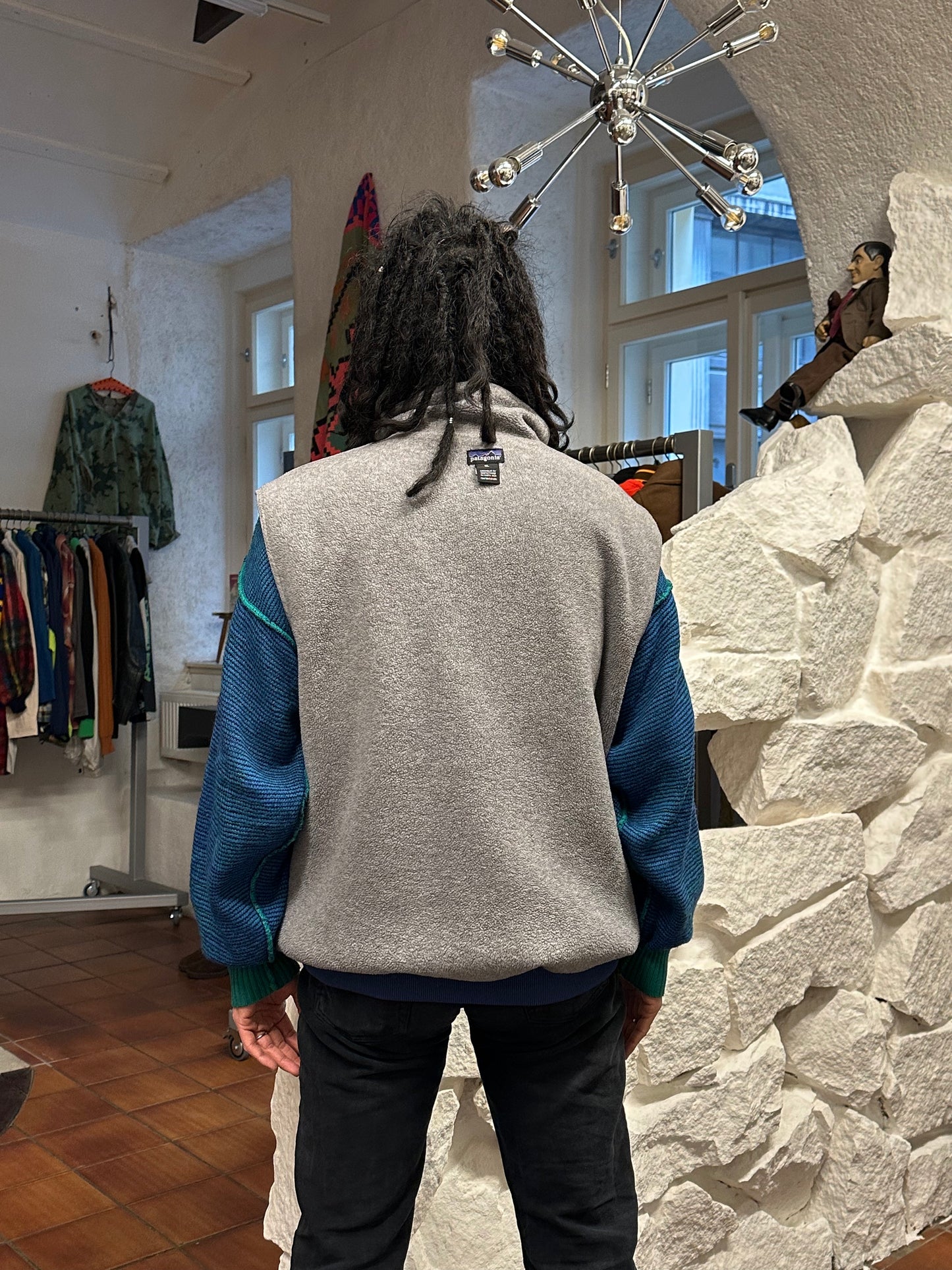 90's 90年代 Patagonia パタゴニア Toto Praha Prague プラハ 古着屋 古着 Vintage store Vintage clothing Made in USA Vest ベスト Fleece フリース アメリカ古着 ユーロ古着 ヨーロッパ古着 Blue 青 アウトドア Outdoor ヴィンテージ