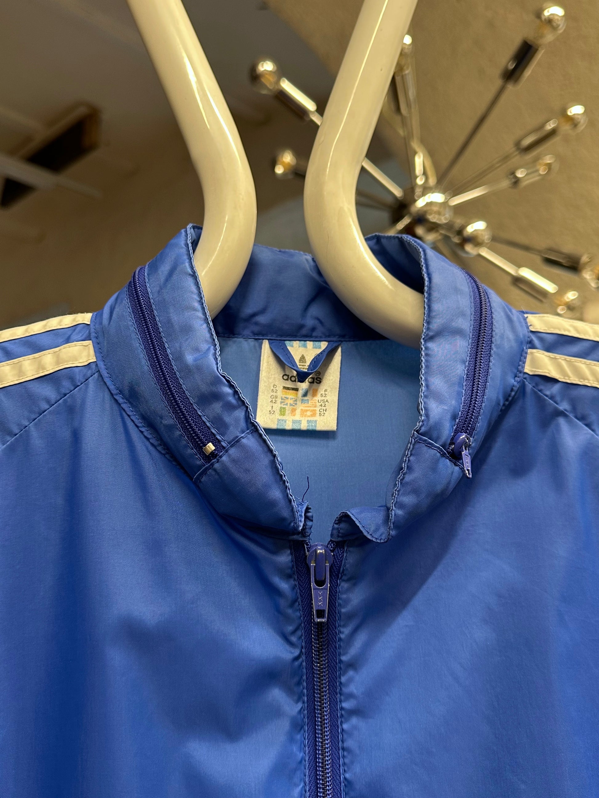 90's 90年代 Adidas アディダス Nylon Jacket ナイロン Vintage store Vintage clothing Toto Praha Prague プラハ 古着屋 古着 Blue 青 ユーロ古着 ヨーロッパ古着 古着卸 