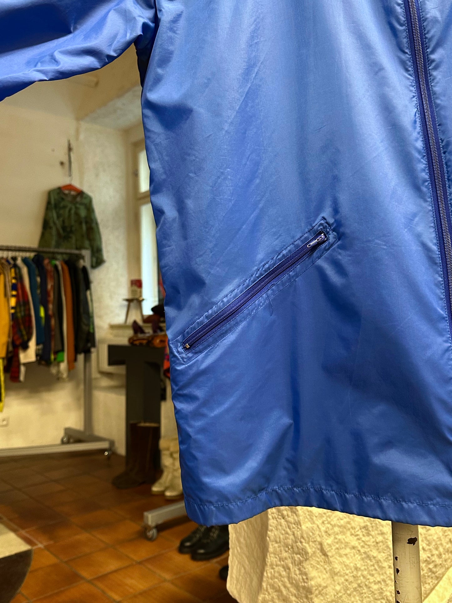 90's 90年代 Adidas アディダス Nylon Jacket ナイロン Vintage store Vintage clothing Toto Praha Prague プラハ 古着屋 古着 Blue 青 ユーロ古着 ヨーロッパ古着 古着卸 