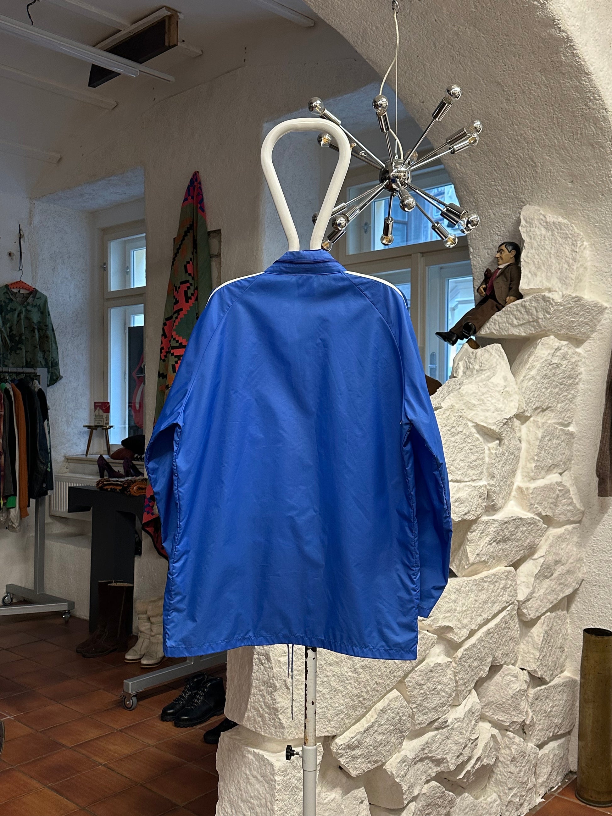 90's 90年代 Adidas アディダス Nylon Jacket ナイロン Vintage store Vintage clothing Toto Praha Prague プラハ 古着屋 古着 Blue 青 ユーロ古着 ヨーロッパ古着 古着卸 