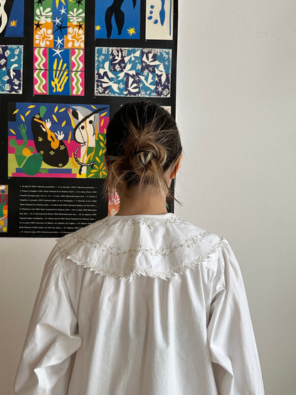 Embroidery big collar shirt