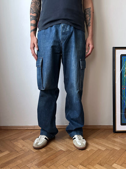 1999s Levi's All Duty denim cargo trousers - w32