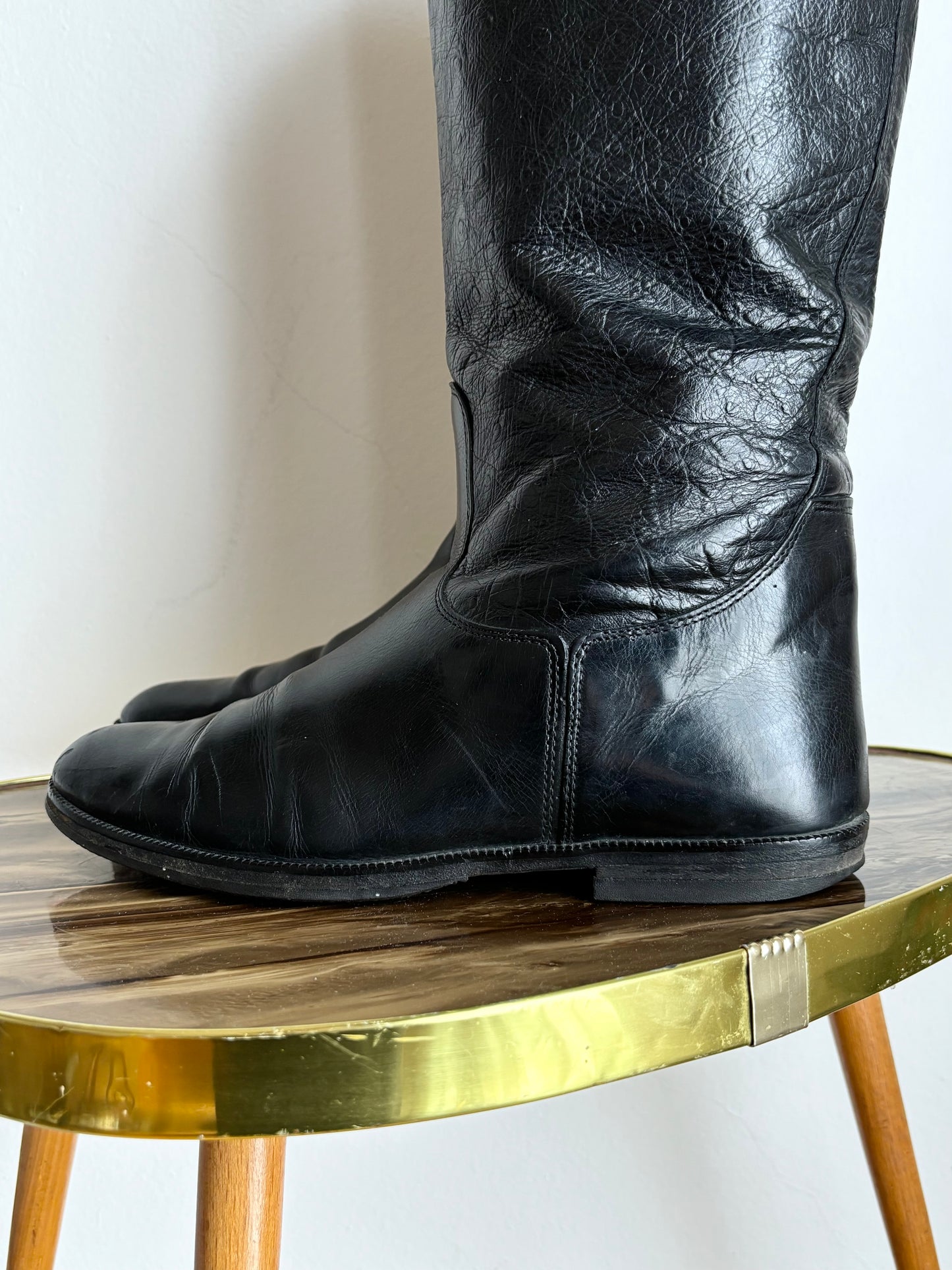 vintage ostrich leather boots