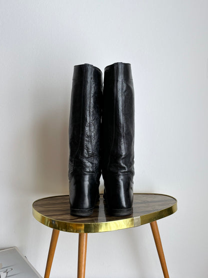 vintage ostrich leather boots