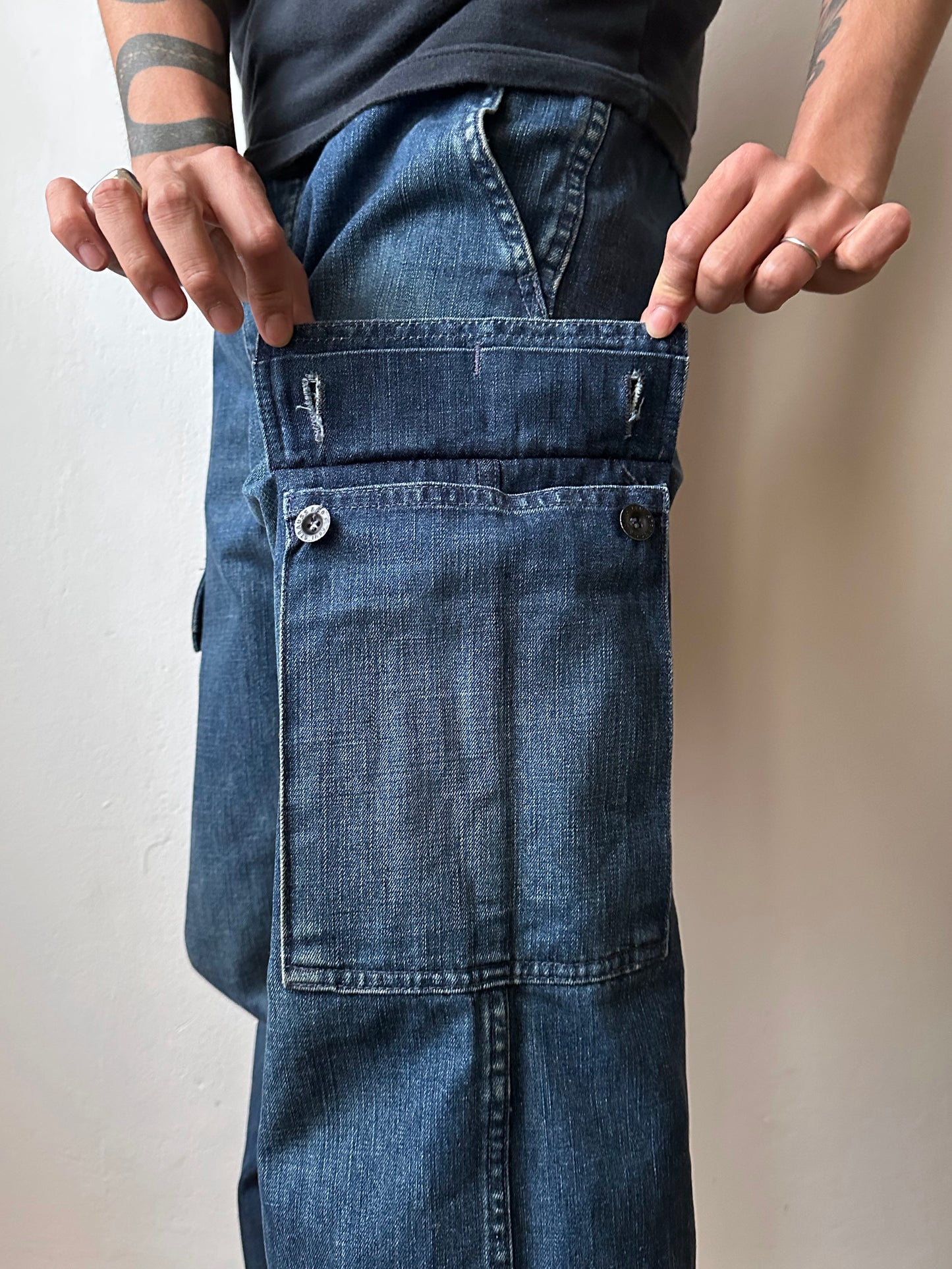 1999s Levi's All Duty denim cargo trousers - w32