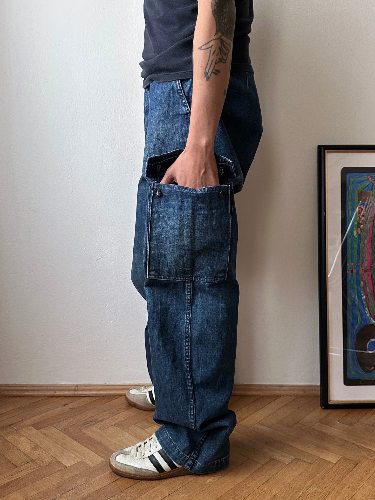 1999s Levi's All Duty denim cargo trousers - w32