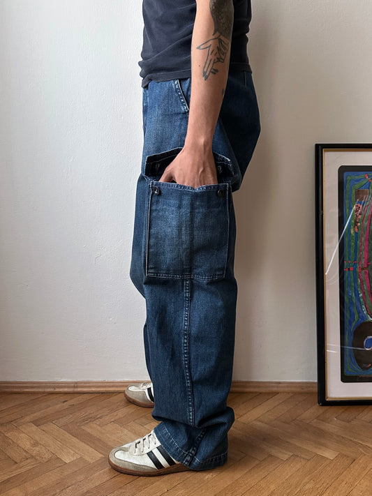 1999s Levi's All Duty denim cargo trousers - w32