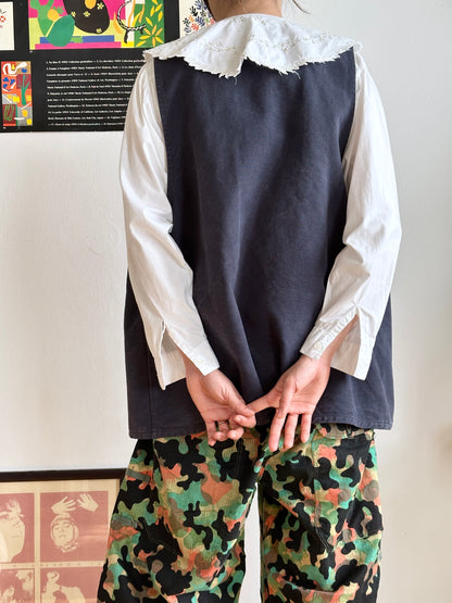 Embroidery big collar shirt