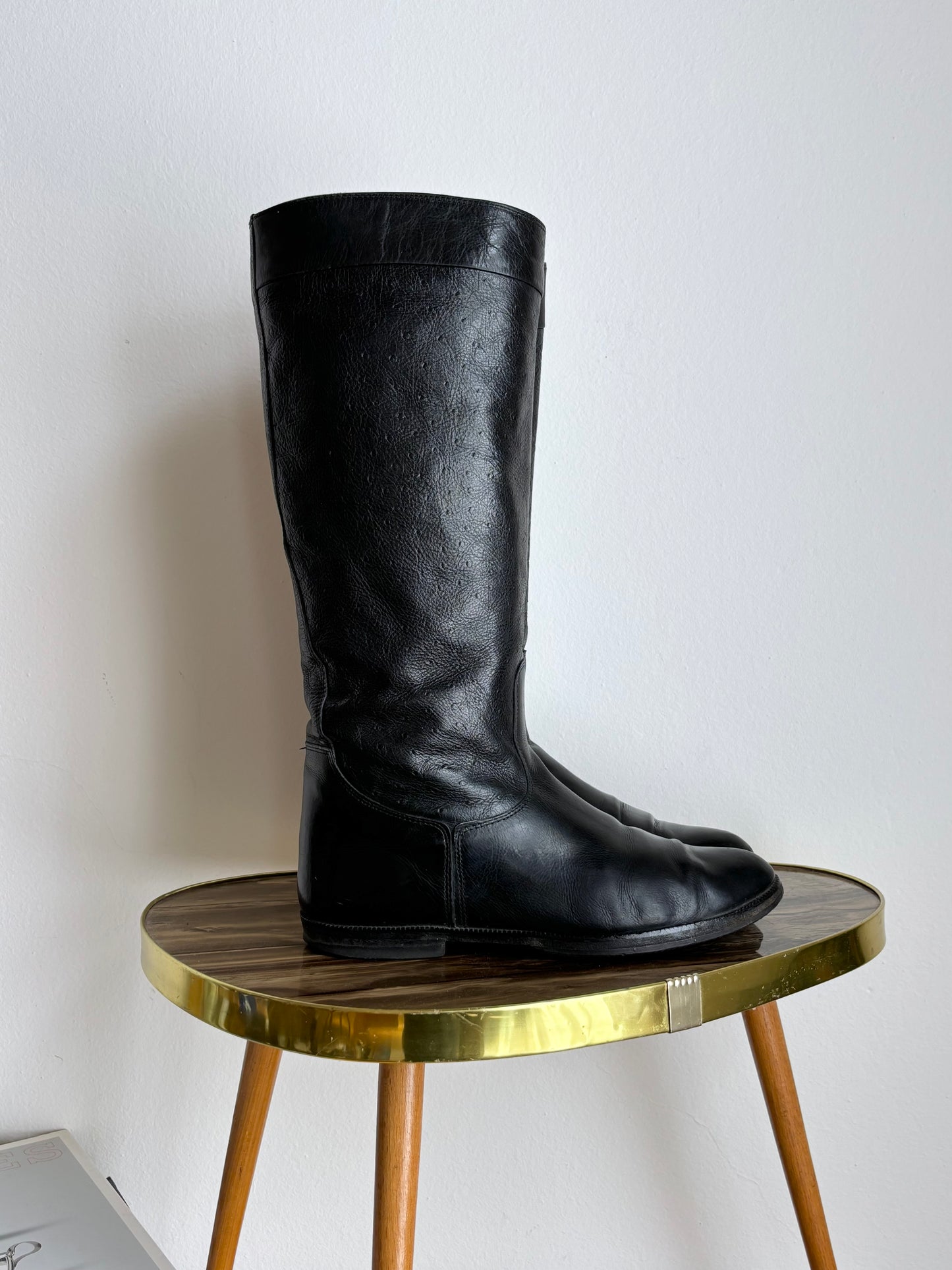 vintage ostrich leather boots