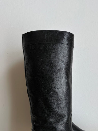 vintage ostrich leather boots