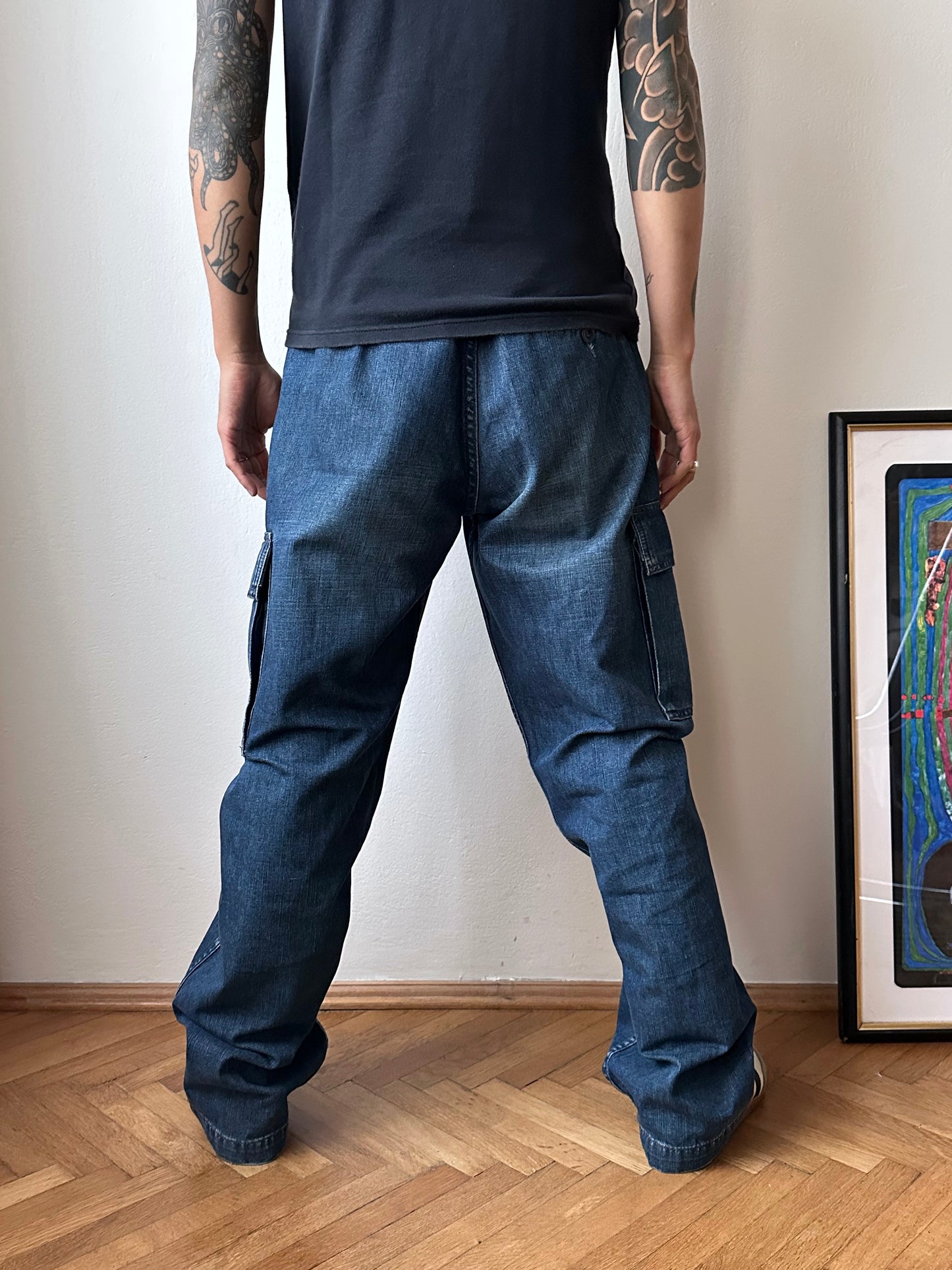 1999s Levi's All Duty denim cargo trousers - w32