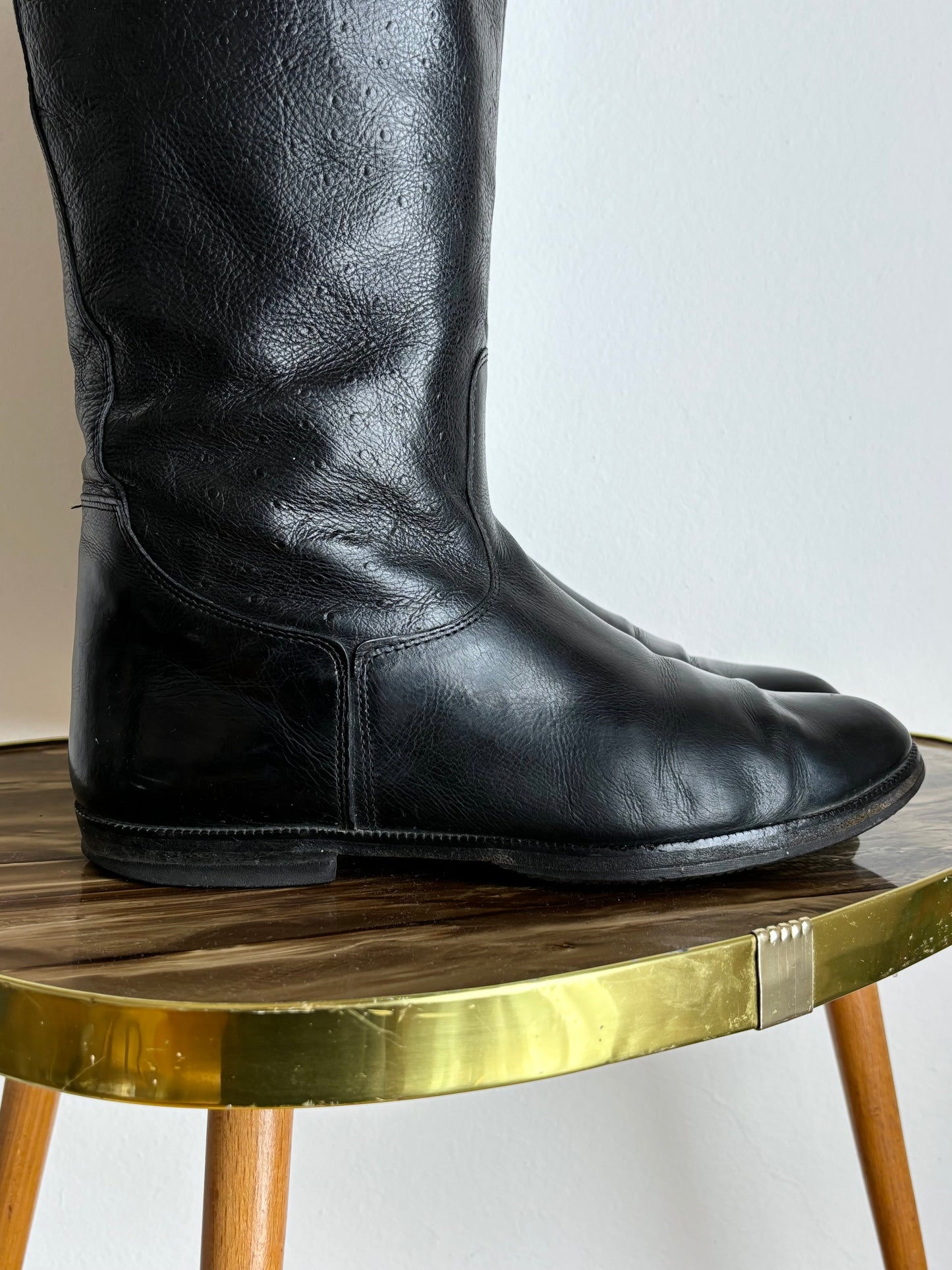 vintage ostrich leather boots