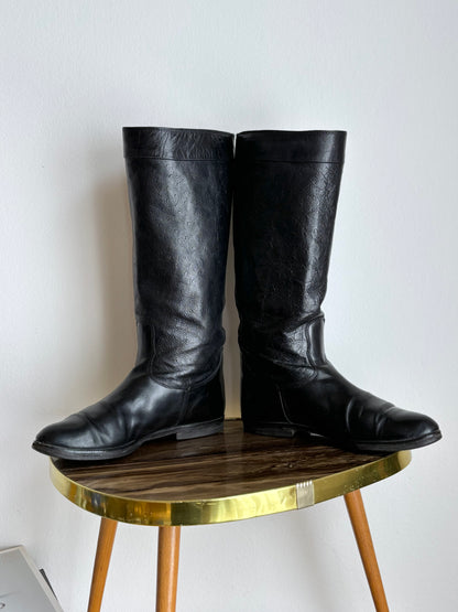 vintage ostrich leather boots