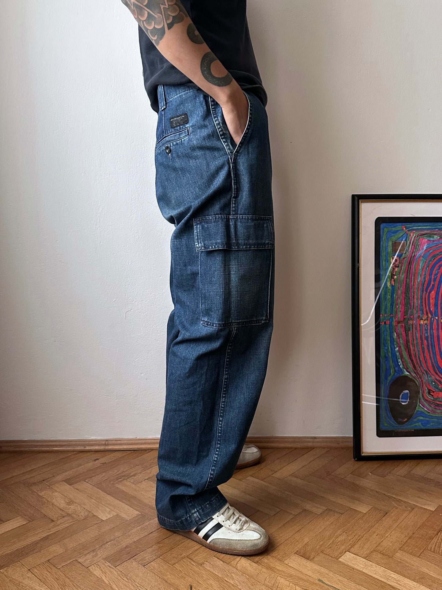 1999s Levi's All Duty denim cargo trousers - w32