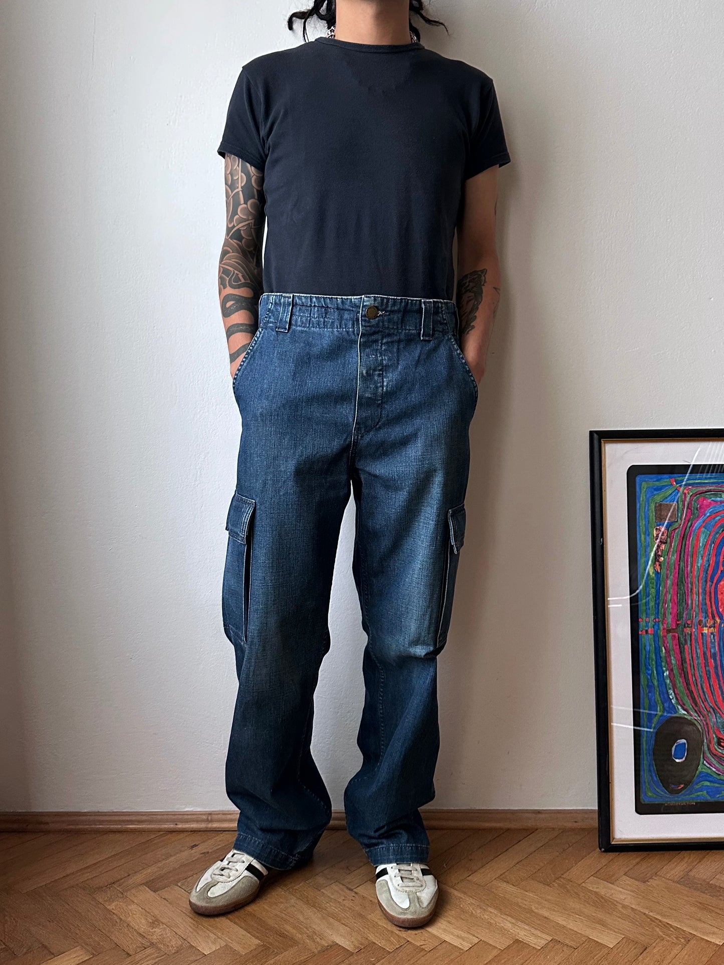 1999s Levi's All Duty denim cargo trousers - w32