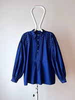 European unknown cotton gathered blouse