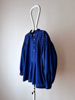 European unknown cotton gathered blouse