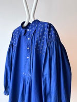 European unknown cotton gathered blouse