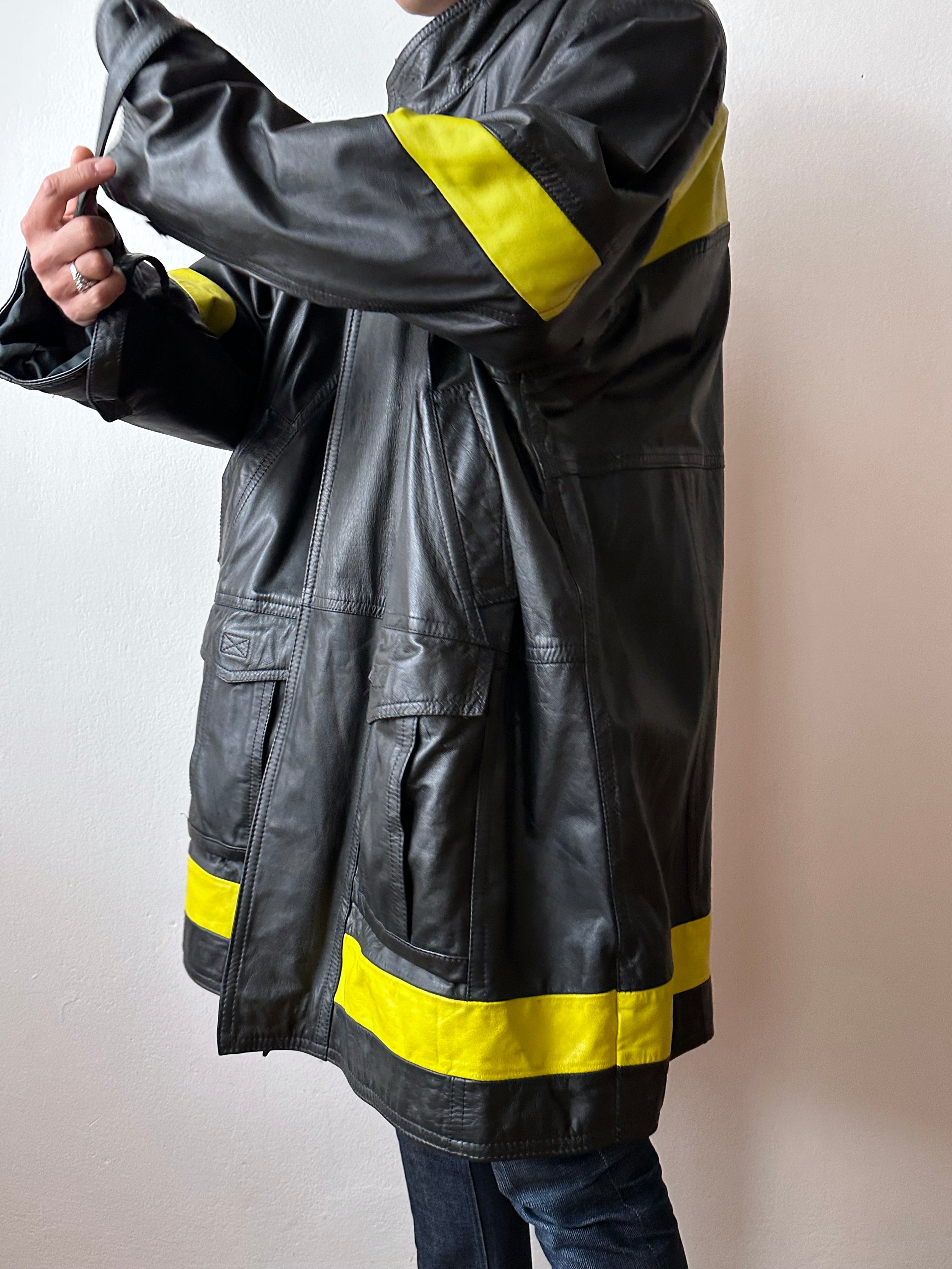90s Czech work leather coat – TOTO