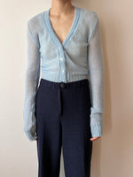 80s french deadstock wool mesh cardigan - 2 colors