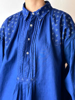 European unknown cotton gathered blouse