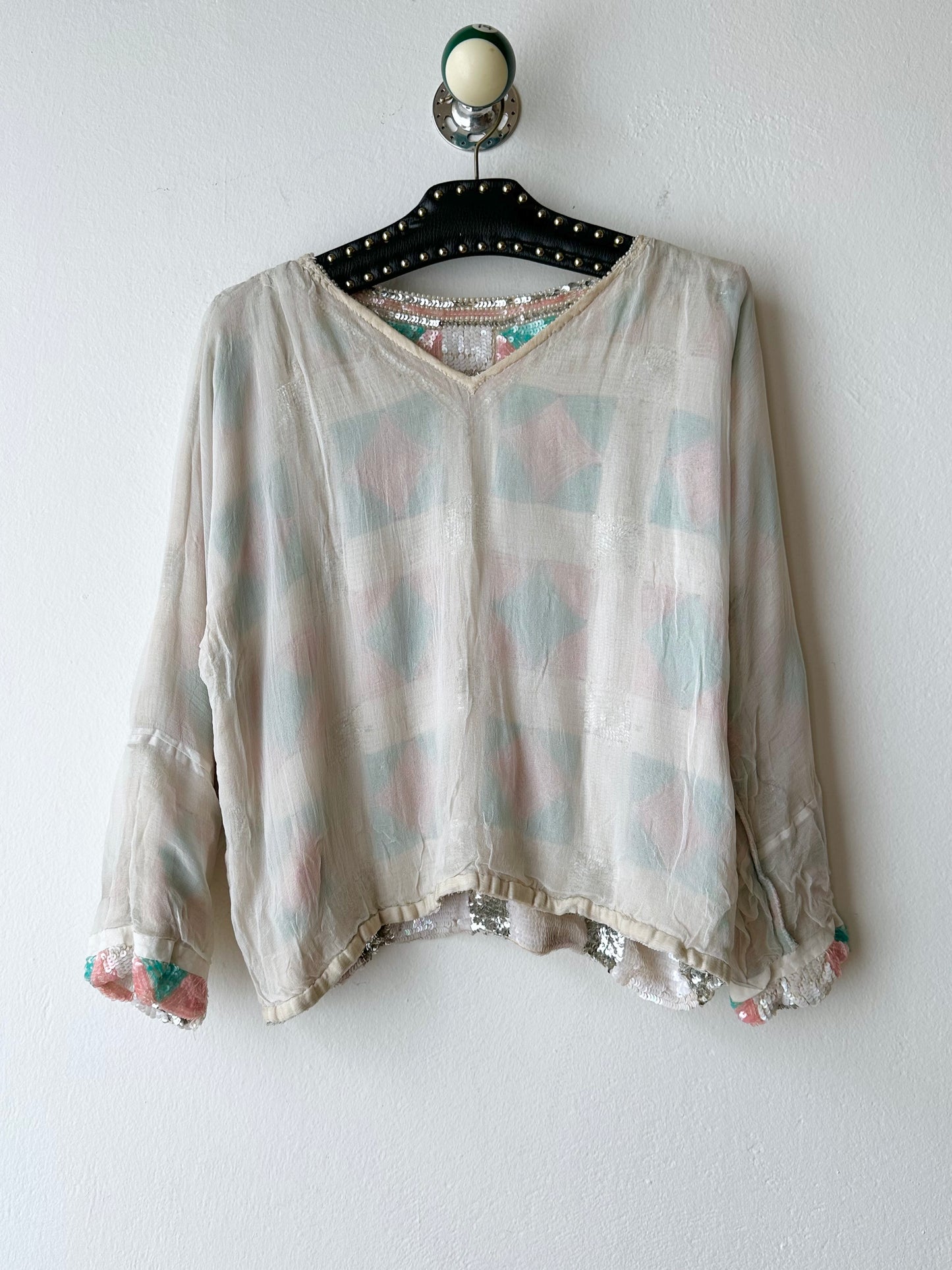 French silk sequins top