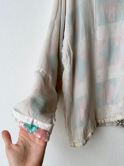 French silk sequins top