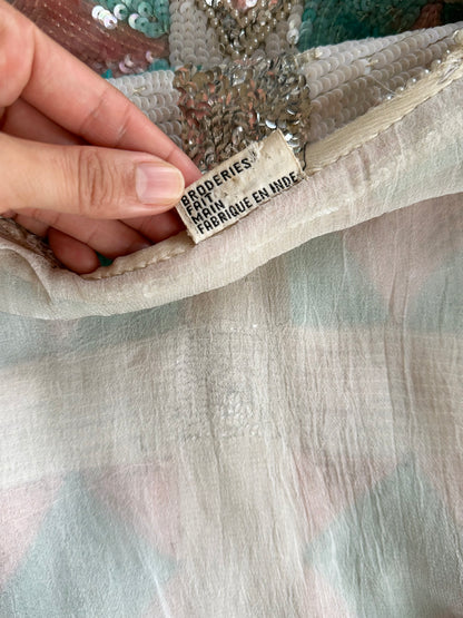 French silk sequins top