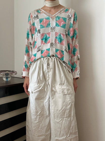 French silk sequins top