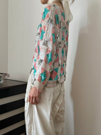 French silk sequins top
