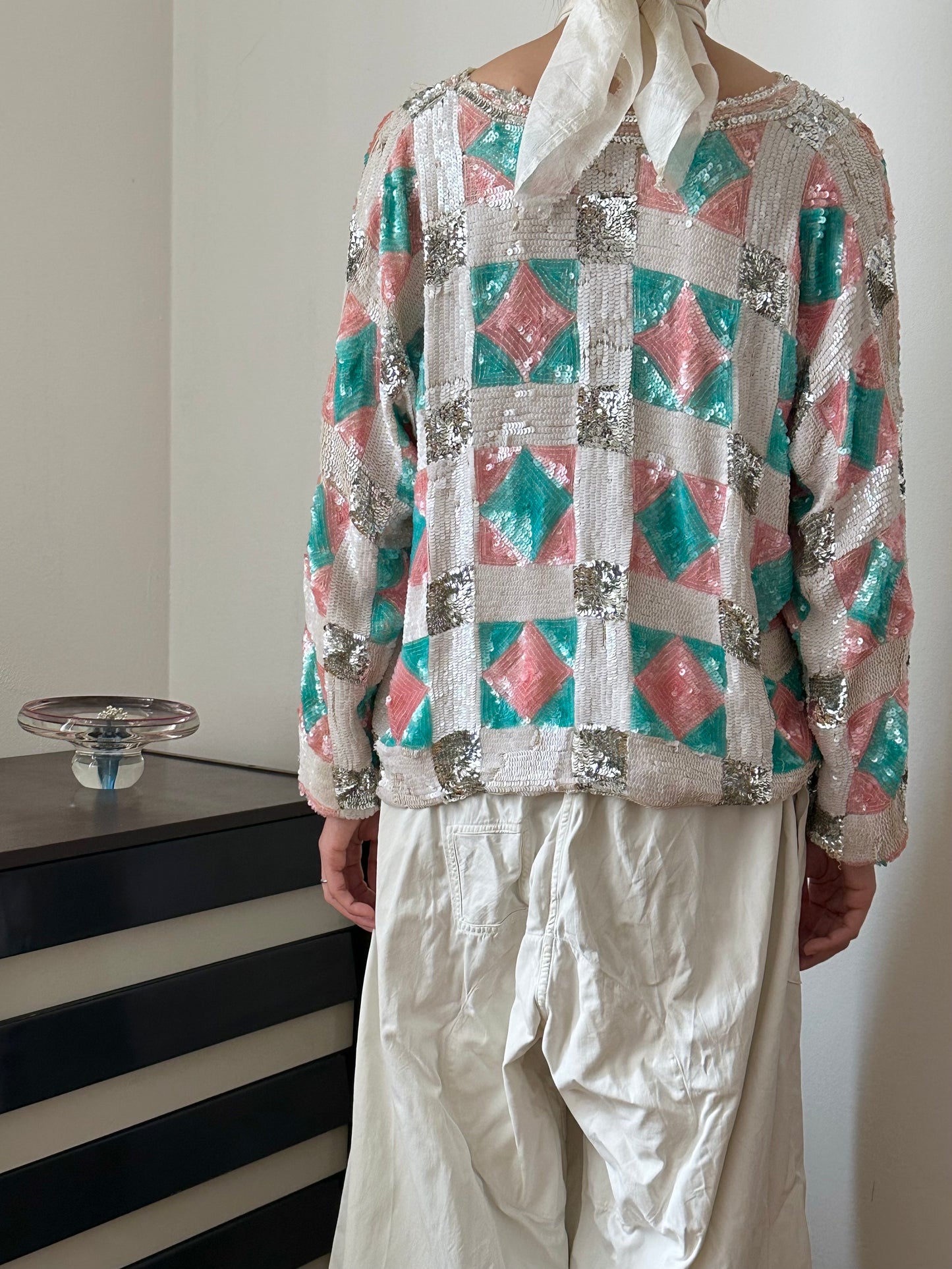 French silk sequins top