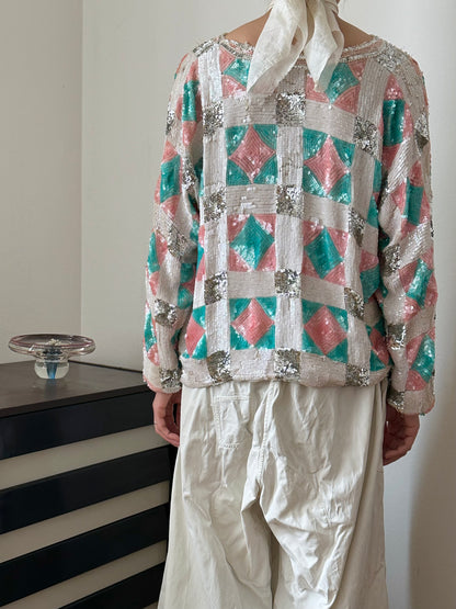 French silk sequins top