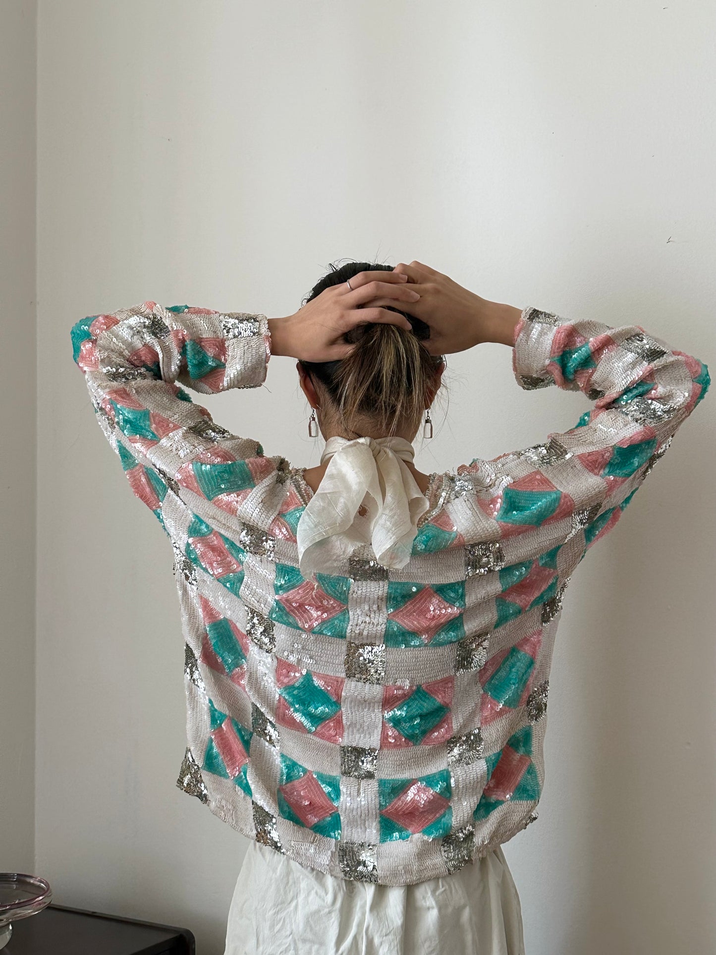 French silk sequins top