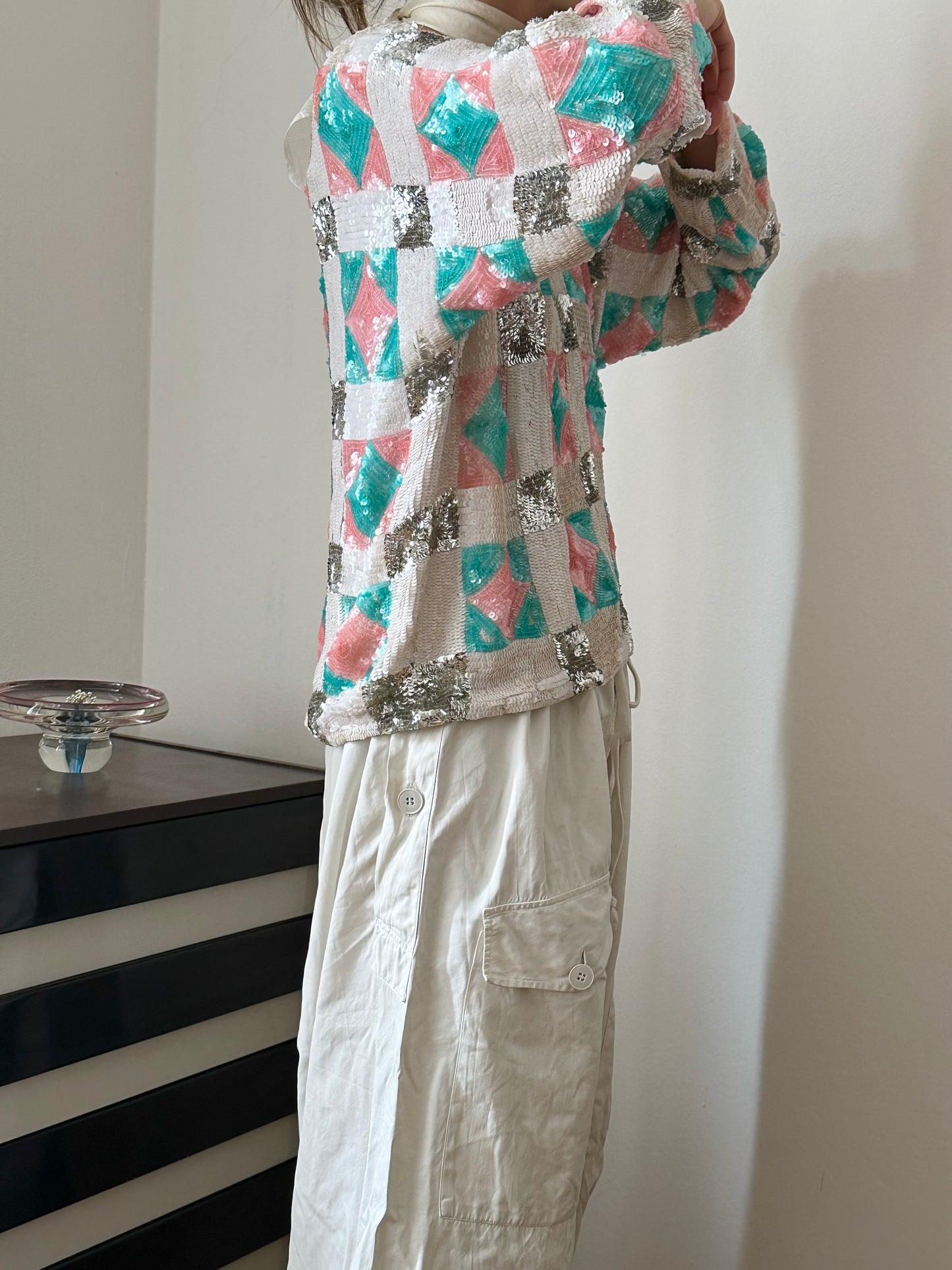 French silk sequins top