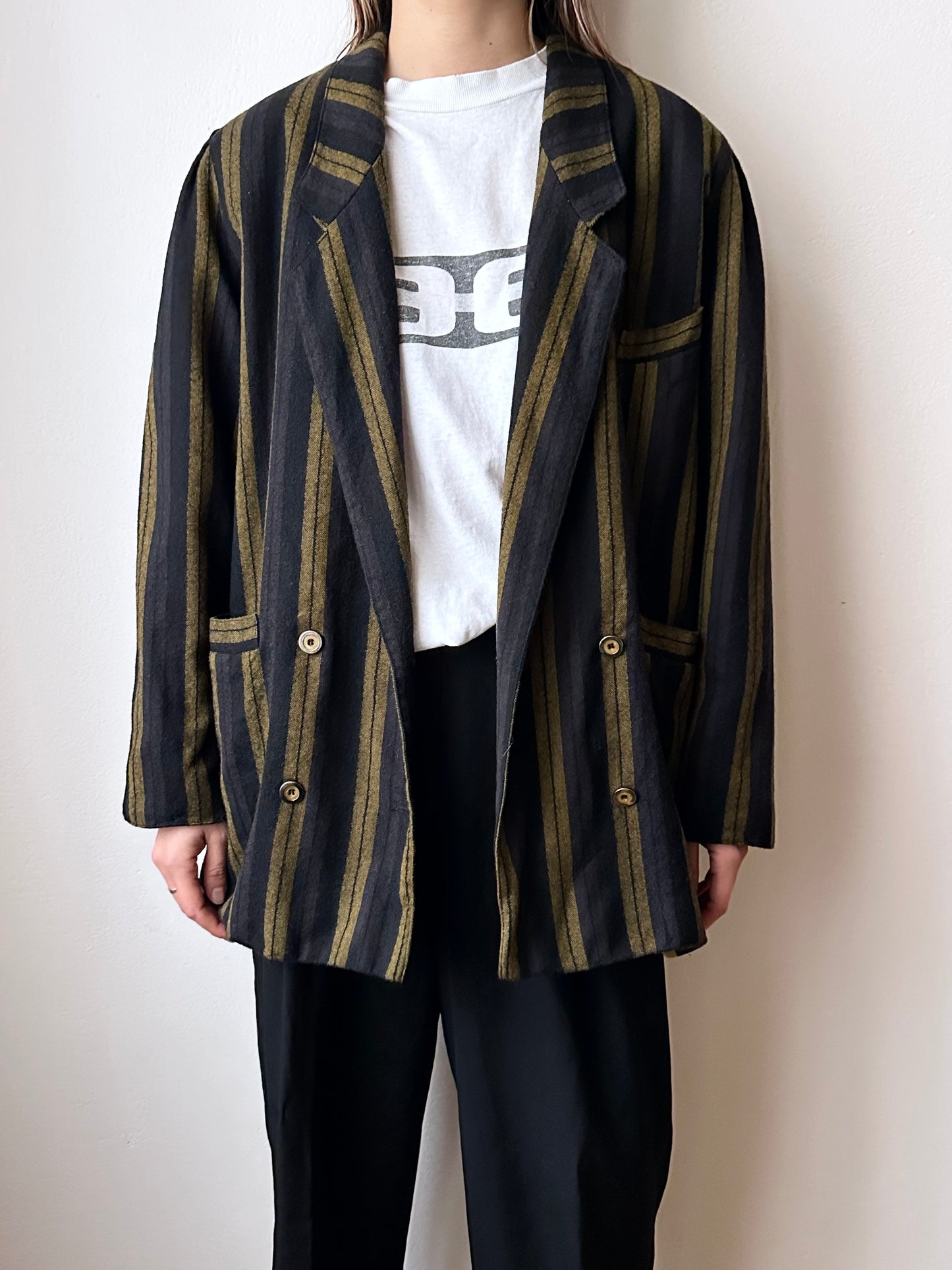 80s striped tailored jacket