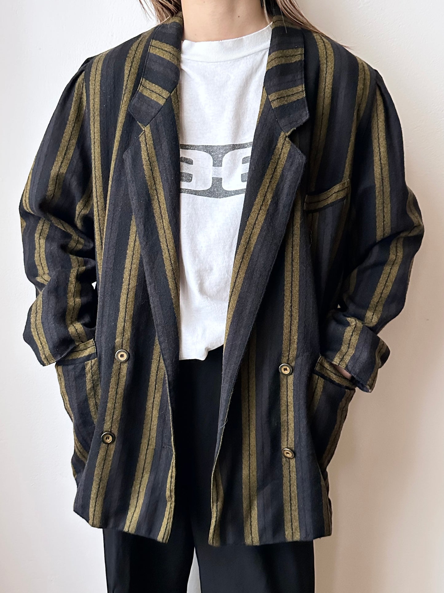 80s striped tailored jacket