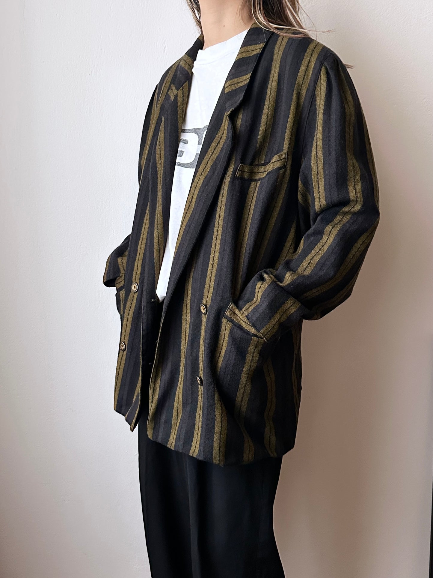 80s striped tailored jacket