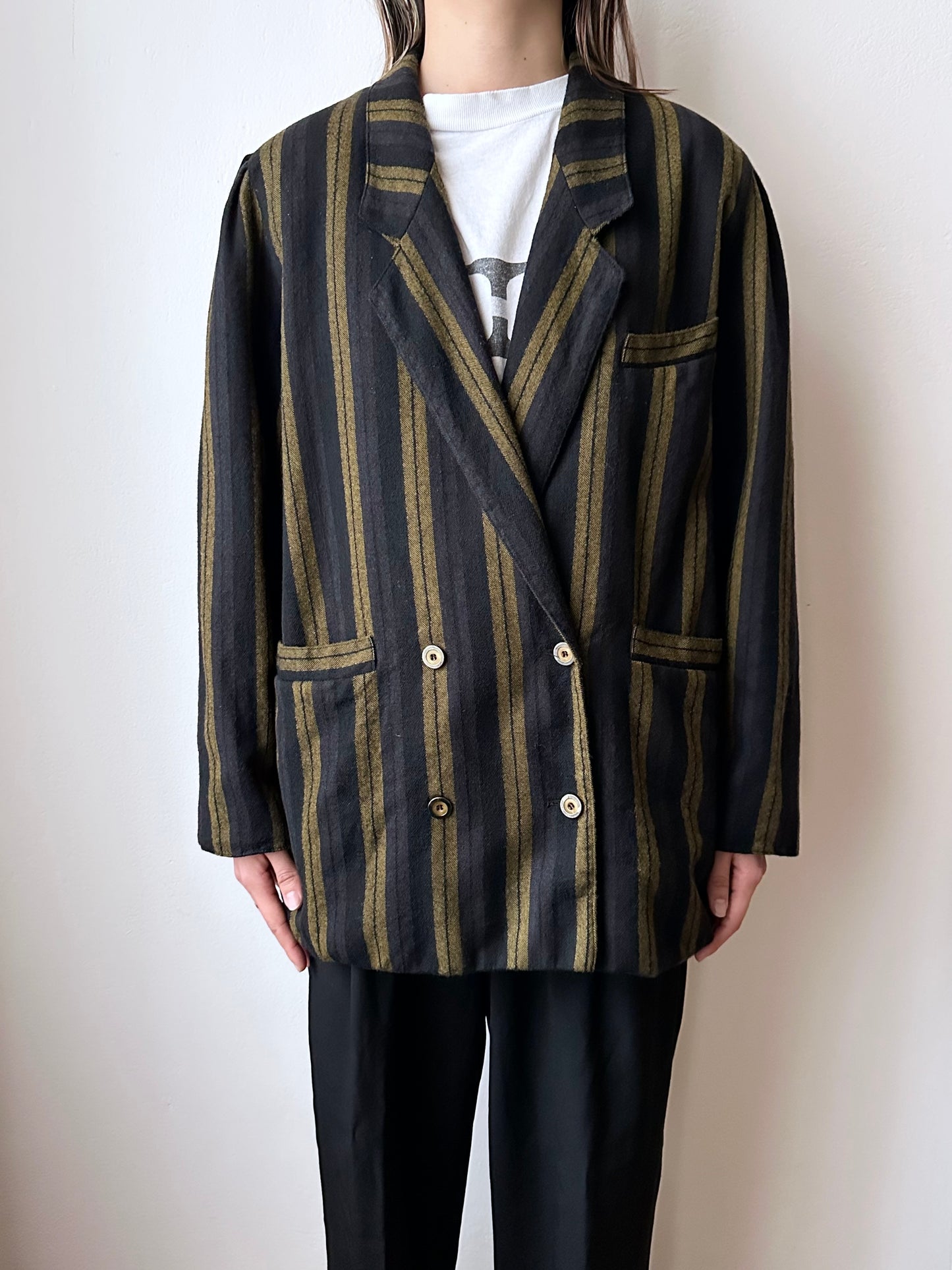 80s striped tailored jacket